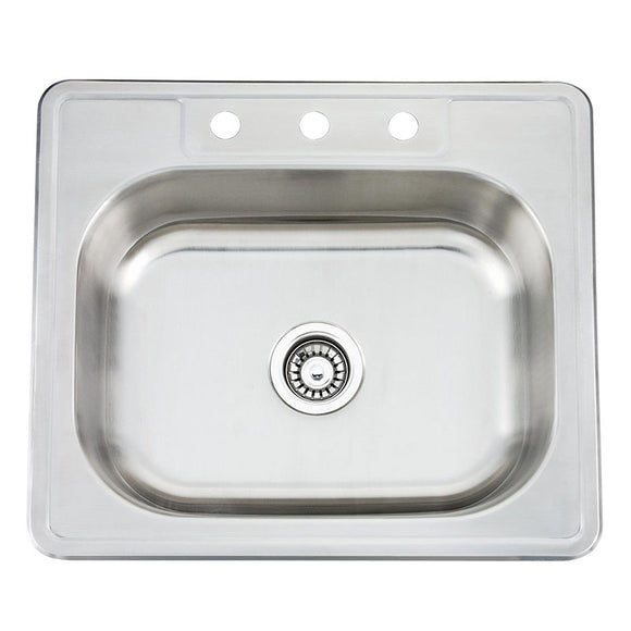 FREGADERO SENCILLO DE 25 X 22 x 6 STAINLESS STEEL