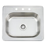 FREGADERO SENCILLO DE 25 X 22 x 6 STAINLESS STEEL