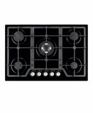 Tope de gas de 30" negro en cristal  marca ASCOLI