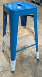 Stool de metal retro color azul