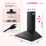 Extractor de pared de 30" color negro