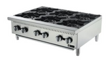 Estufa comercial de 6 hornillas parrilla de 12"