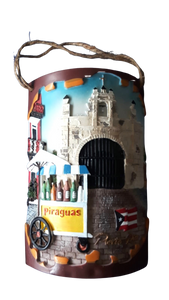 Placa decorativa para la pared con diseño San Juan y carrito piragua