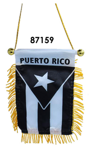 Banderita de PR para enganchar en auto negra