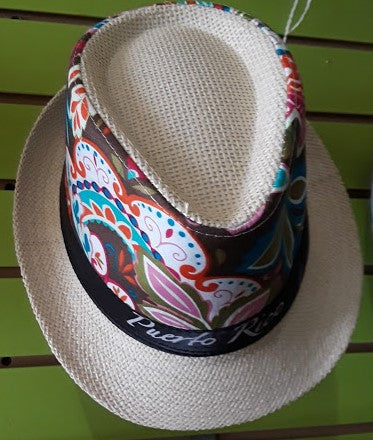 Sombrero Pequeño Blanco de tela con Diseño de PR