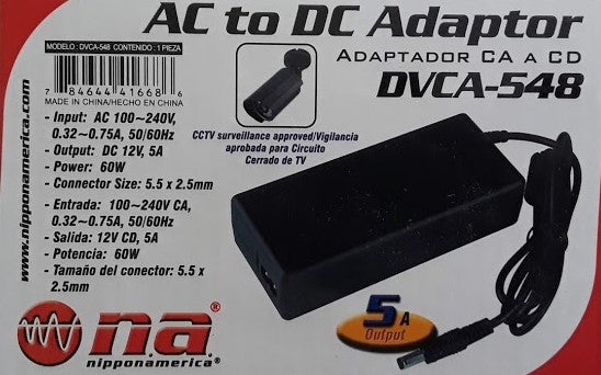 Adapter de 110 a 12v 5amp DVCA-548