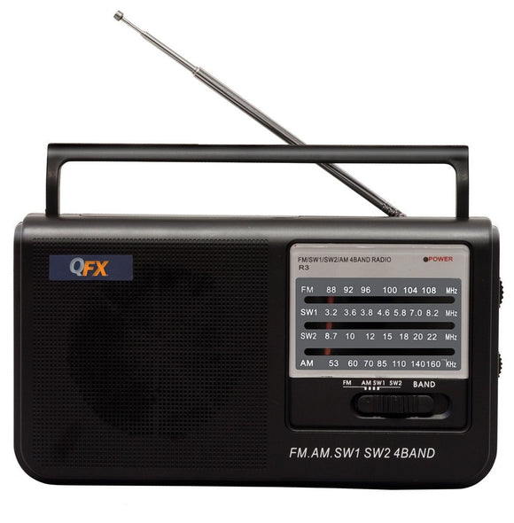 Radio am fm de baterias y eléctrico Qfx R3