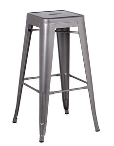 Stool de metal color metal gris estilo retro