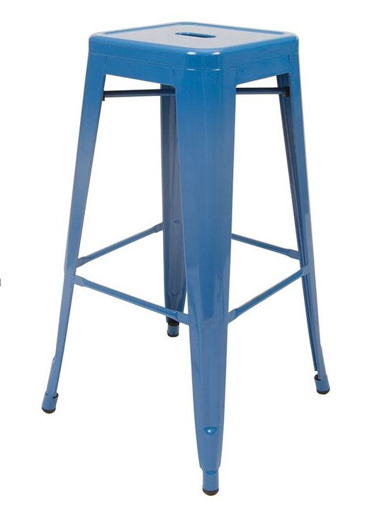 Stool de metal retro color azul