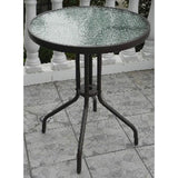 MESA DE PATIO 24" CON TOPE CRISTAL