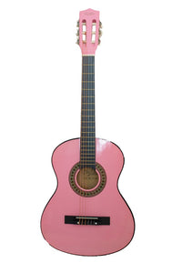 Guitarra clasica de 36" Tamaño pequeño color rosa