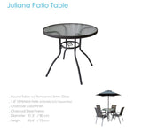 MESA DE PATIO RL-0171WH Juliana Patio Table - Charcoal