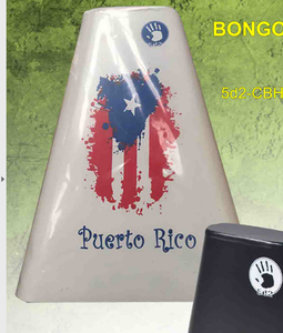 Campana Cowbell con bandera de Puerto Rico