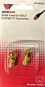 WT-835439 Conector "F" RG59 Twist-on Gold Plated