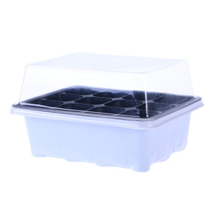 Seedling Tray Sprout Plate 12 Cavity Nursery Pots Tray Lids Box for Gardening Bonsai 18x14x6CM